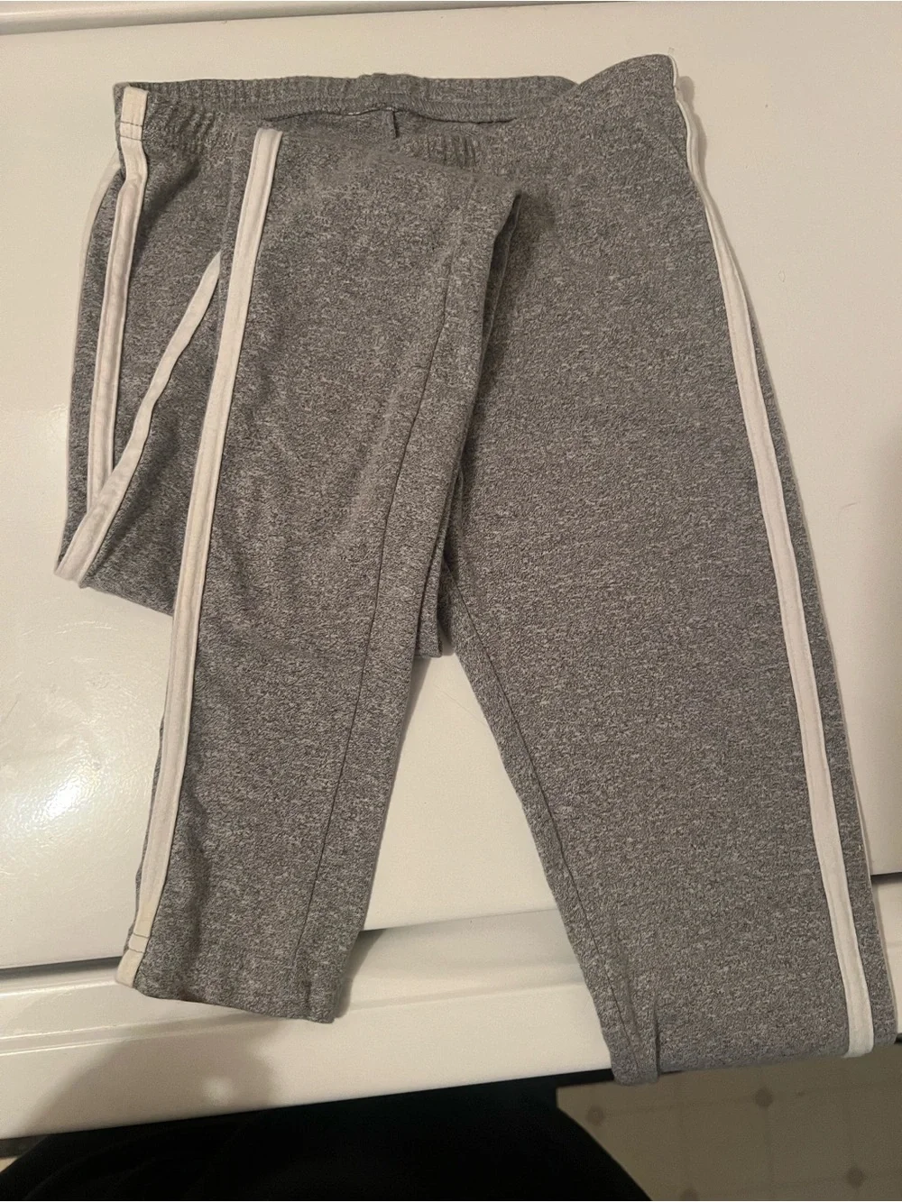 SO Gray Kids Leggings with White Side Stripes